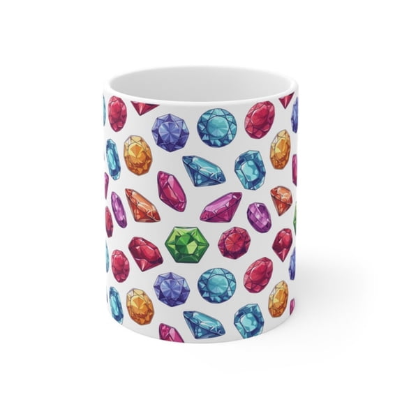 Gemstone Mosaic Pattern Coffee Mug, elrover Gift oz.
