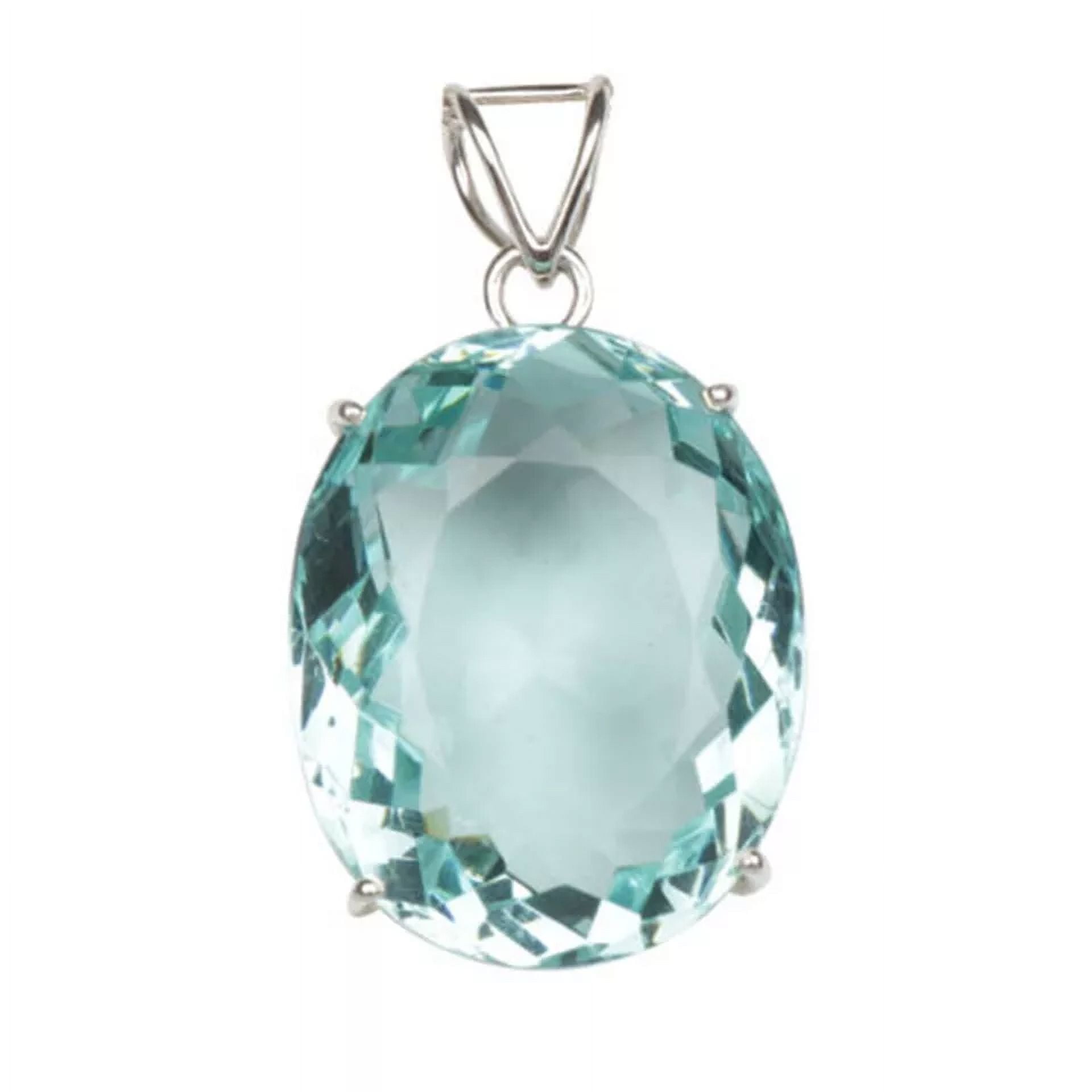 ELITE GEMS AND JEWELLERY Gemstone Necklace 15.00CT Oval Cut Blue Aquamarine 925 Sterling Silver Jewelry