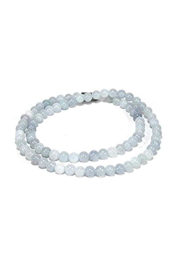 Gemstone Necklaces with easy lock Clasp Crystal Healing Talismans Spiritual Protection Jewelry for Men/Women (03: Aquamarine, 01: 6mm Bead Diameter, 17 inch)