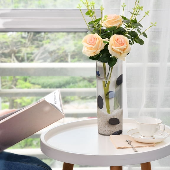 Gemstone Plastic Vase 11.8'' x 3.9'' Transparent Non Breakable Decorative for Family