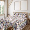 thumbnail image 1 of Ambesonne Gemstone Print Fitted & Flat Sheet with Shams 4 Pcs Set, Colorful Hippie Boho, Full, White and Multicolor, 1 of 1