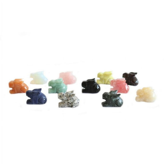Gemstone Rabbit Statues-Ruby