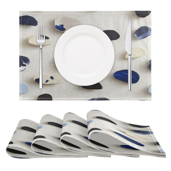 Gemstone Reversible Placemat Non Slip Coffee Mat 18x12 Inch for Dining, Kitchen, Coffee