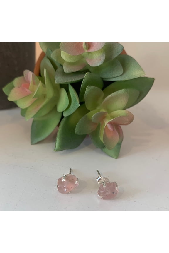 Gemstone Rough Prong Sterling Silver Stud Earrings-Assorted 5-10mm