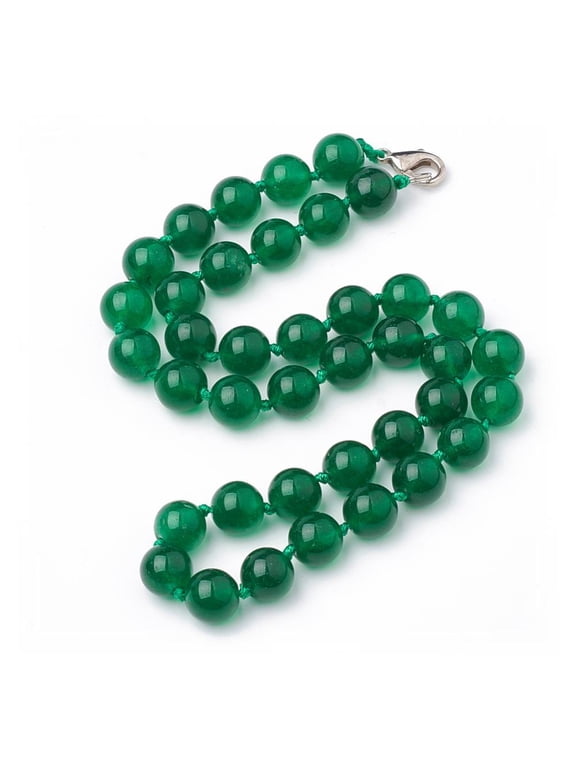 Gemstone Round Agate Jasper Quartz Jade Glossy Shiny Beaded Necklace Bla Gemstone Malaysia Jade N141