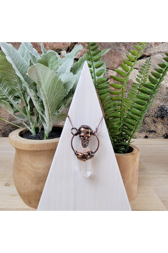 Gemstone Skull Bohemian Style Necklace - Various Stones