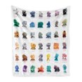 thumbnail image 1 of Gemstone Soft Flannel Fleece Throw Blanket, Composition of Gemstones with Names Tiger Eye Sulphur and Ruby Mineral Geology, Cozy Plush for Indoor and Outdoor Use, 50" x 70", Multicolor, by Ambesonne, 1 of 6