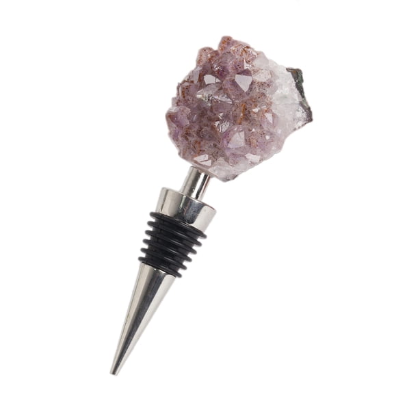 Gemstone Wine Bottle Stopper, Pyrite Fool's Gold Rock Stone, Decorative Irregular Natural Crystal Stopper, 4-Inch