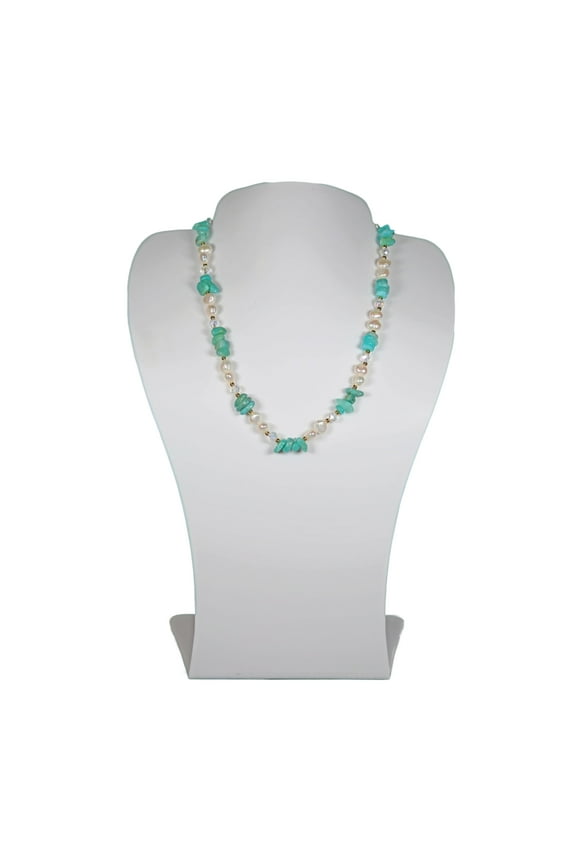 Necklaces, Green Gemstone and Freshwater Cultured Pearl, 1 Count