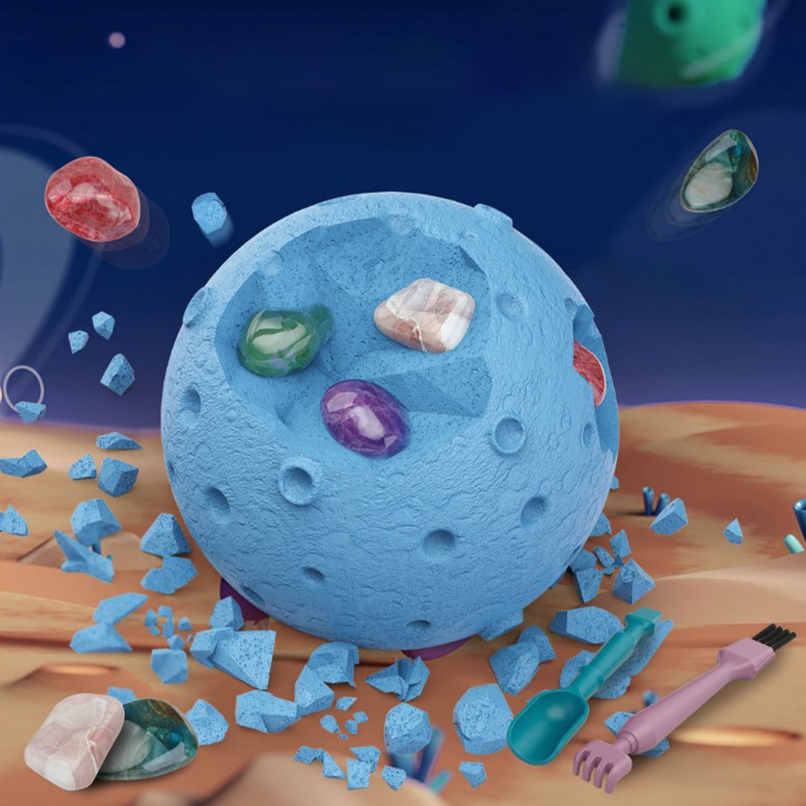 Gemstones Dig Kit,Solar System Science Kit for Kids,Excavate 15 Real