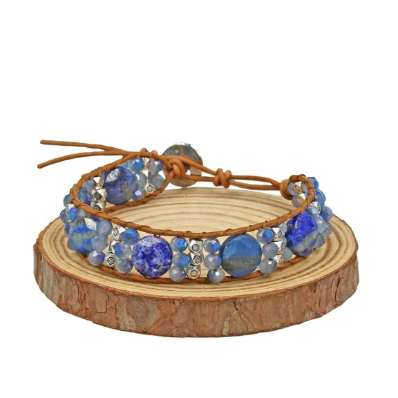 MGR! My Gems Rock Gemstones Single Wrap Blue Medical ID Bracelet