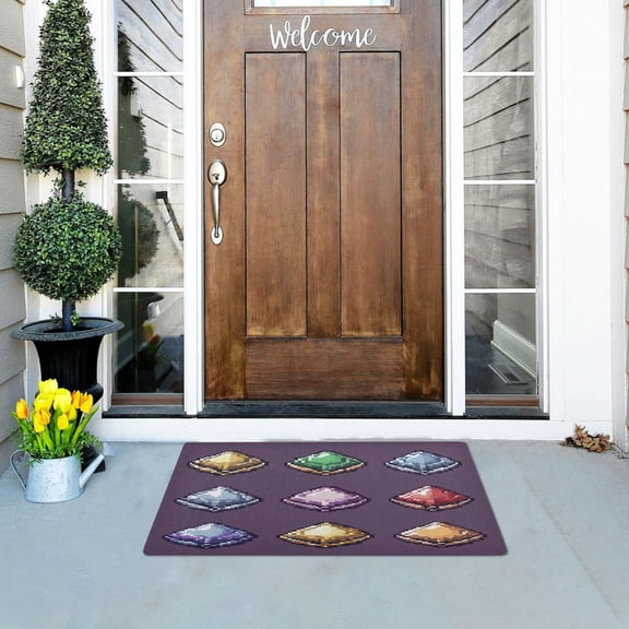 Gemstones Versatile Absorbent Door Mat, Non-Slip, Easy to Clean 32''x20''