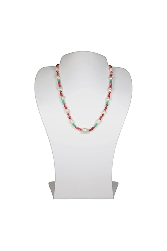 Necklaces, Red Gemstones and Freshwater Pearl, 1 Count