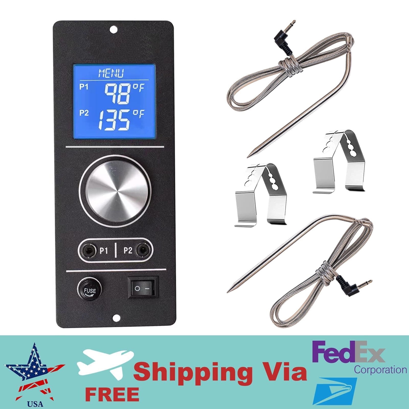 Gen 2 Retro Fit Non WiFi PID Controller Replacement for Camp Chef Pellet Grill and Smoker PG24 82 Models of SG 30 SGX DLX XT with 2 Sets of Meat Probe Walmart