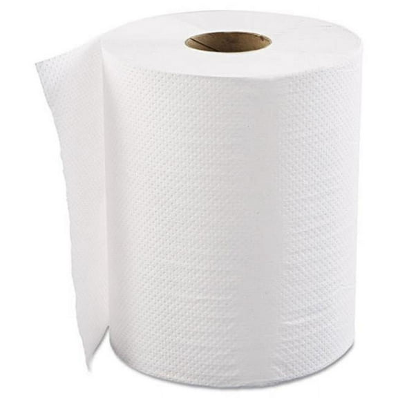 Gen GENHWTWHI 8 in. x 600 ft. 1-Ply Hardwound Roll Towels, White - Case of 12