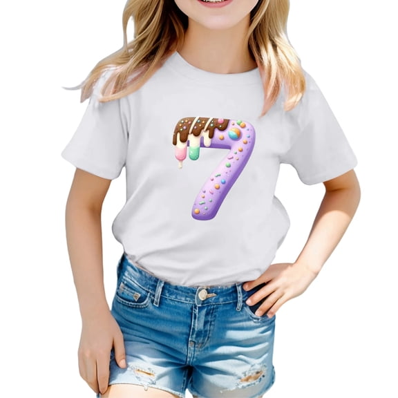 Gen Alpha 6 7 Meme T-Shirt - Six Seven Slang Graphic Tee for G`irls K`ids