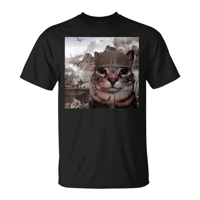 Gen Alpha Meme Soldier Cat Hilarious World War Joke TShirt - Walmart.com