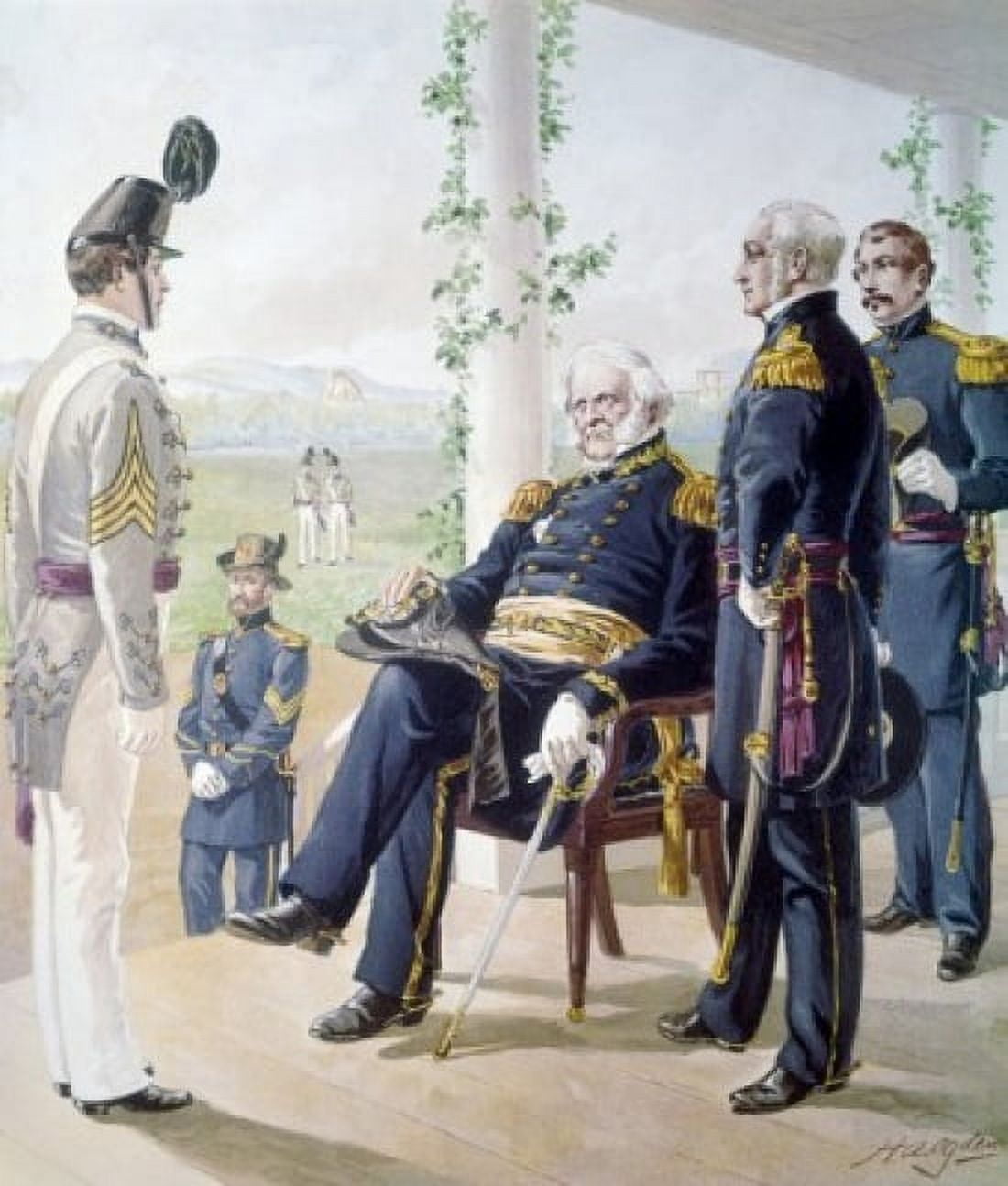 Gen-In Chief Gen Scott Engineers Artillery 1858-61 Ogden Henry Alexander (1856-1936American) Canvas Art - Henry Alexander Ogden (18 x 24)