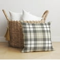 thumbnail image 1 of Gen Plaid Tan Charcoal Throw Pillow, 1 of 4