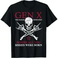 thumbnail image 1 of Gen X Badass Generation Retro Humor Born Before You Unisex T-shirt, up to size 5XL, 1 of 2