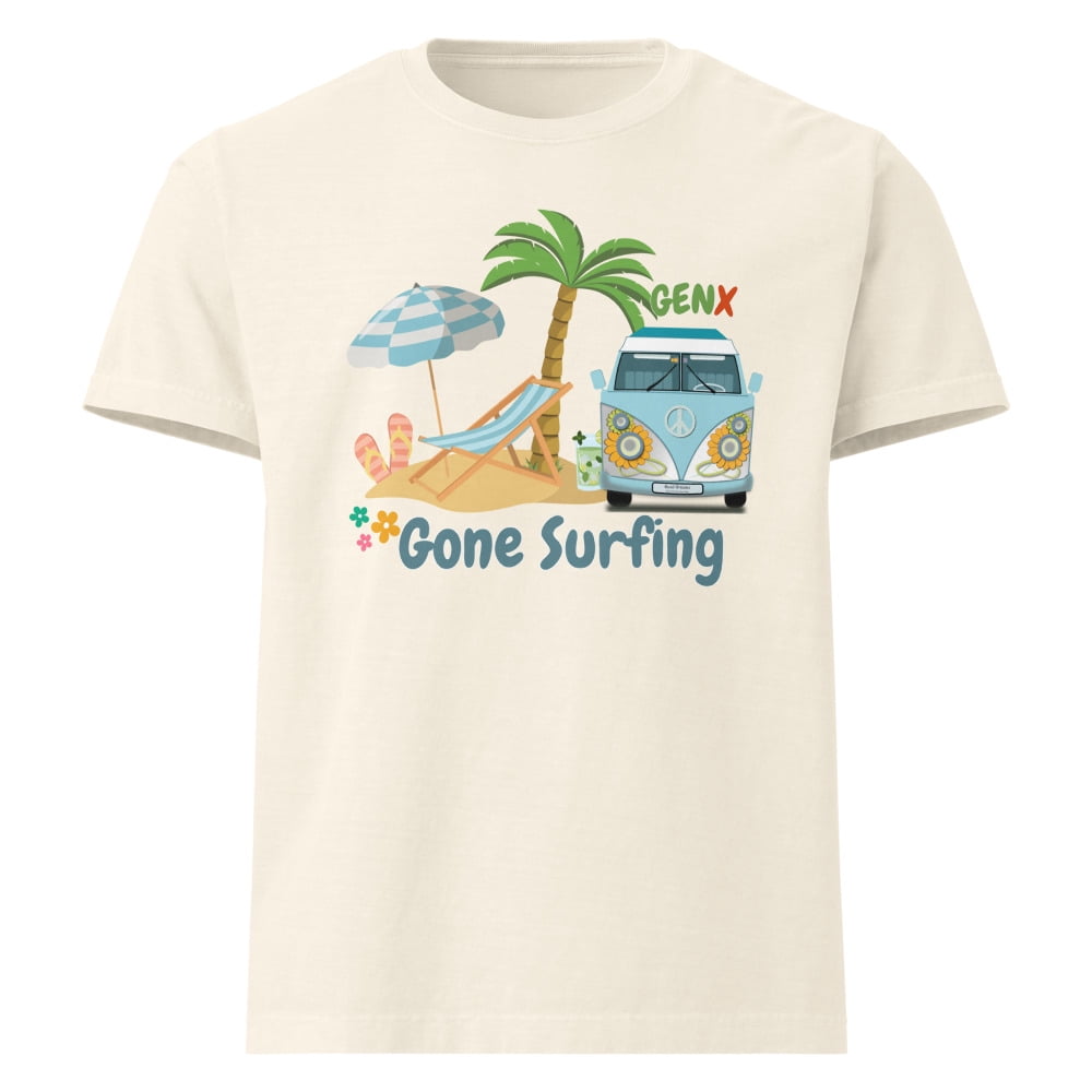Gen X Gone Surfing - Unisex oversized t-shirt (Vintage White, 3XL)