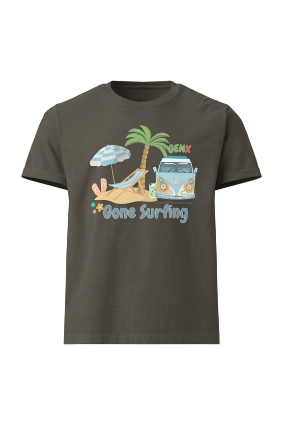 Gen X Gone Surfing - Unisex oversized t-shirt (Washed Charcoal, M)