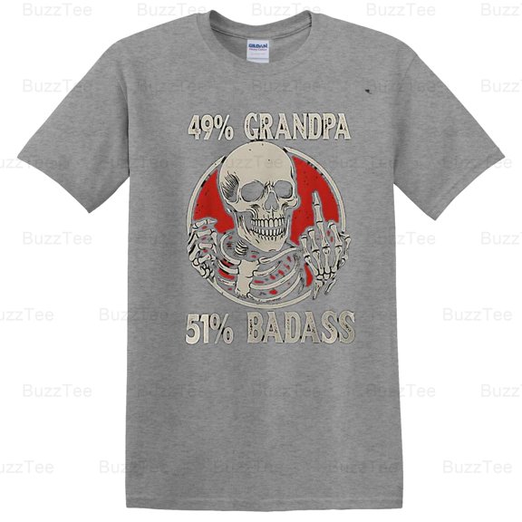 Gen X Grandpa 49% Sweetheart 51% Badass Funny Father's Day T-Shirt Unisex, up to 5XL