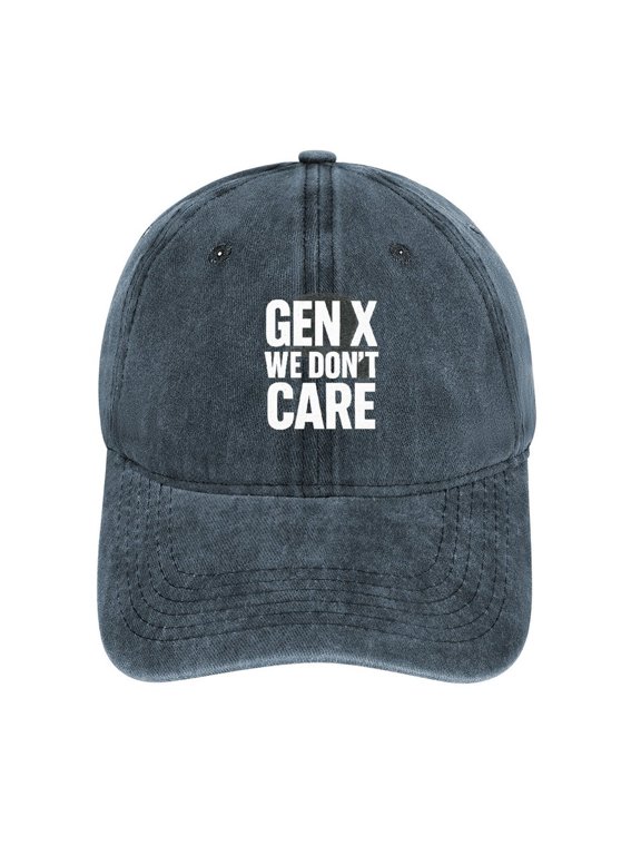 Gen X We Dont Care Navy Adjustable Baseball Cap for Men Women, Classic Casual Snapback Hat
