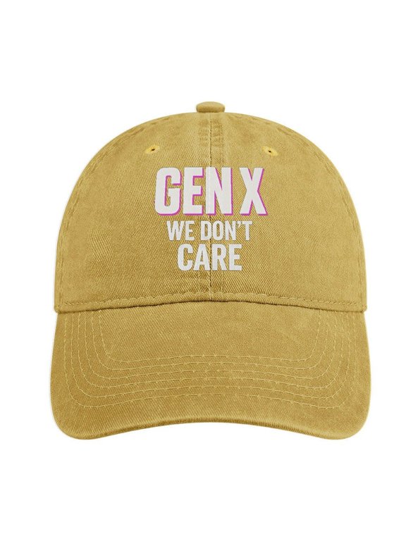 Gen X We Dont Care Sand Colour Cotton Baseball Cap for Men Women, Outdoor Casual Adjustable Hat