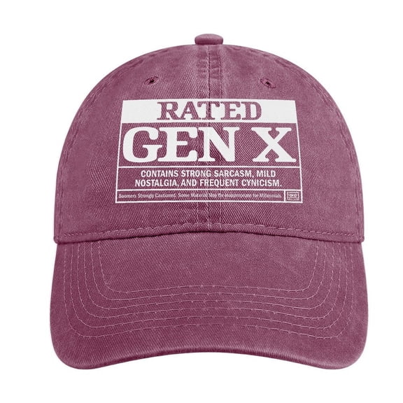 Gen X Wine Red Hat Adjustable Funny Fashion Unisex Baseball Cap For Men Women