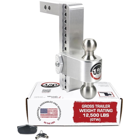 GEN-Y Hitch GH-13055X PHANTOM-X 2" Hollow Shank 9.5" Drop 0.7K TW 7K Hitch & GH-13051X Platinum Ball Mount