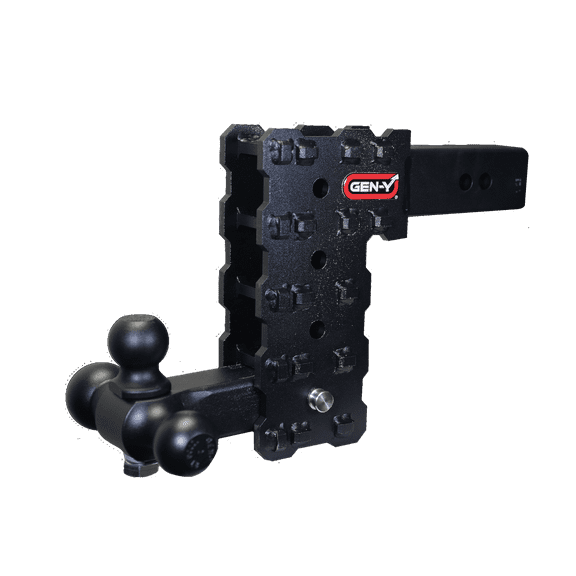 GEN-Y Hitch GH-2434X PHANTOM-X 2.5" Solid Shank 7.5" Drop 1.6K TW 16K Hitch & GH-052 Tri-Ball Mount
