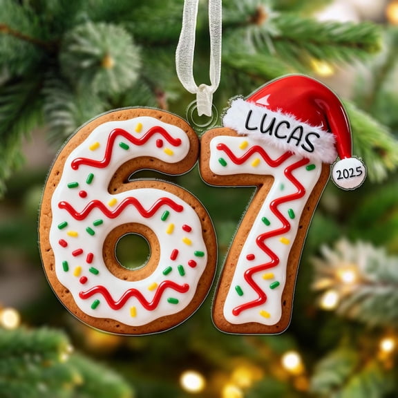 Gen Z Slang 67 Christmas Ornament – Personalized Funny Ornament for Teens, Cool Name Gift, Holiday Meme Xmas Decor
