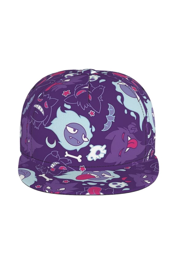 Gen-gar Demon Unisex Flat Brim Cap Adjustable Fitted Hat Baseball Cap for Men Women