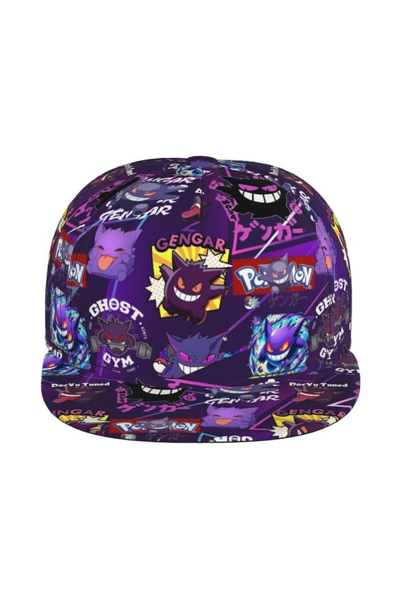 Gen-gar Demon Unisex Flat Brim Cap Adjustable Fitted Hat Baseball Cap for Men Women