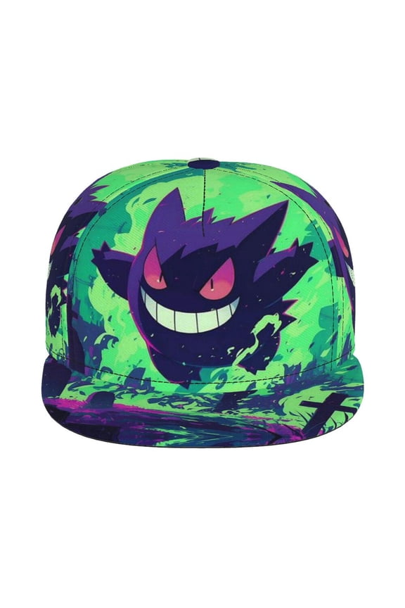 Gen-gar Demon Unisex Flat Brim Cap Adjustable Fitted Hat Baseball Cap for Men Women