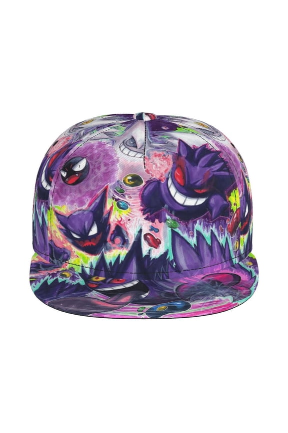 Gen-gar Unisex Flat Brim Cap Adjustable Fitted Hat Baseball Cap for Men Women