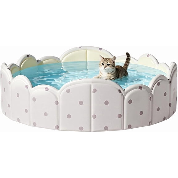 Genrico Foldable Dog Pool | Reinforced Non-Inflatable Bath Tub | Foldable Pool - for Pets Kids Beach Garden Outdoor Indoor Summer Travel Park Play