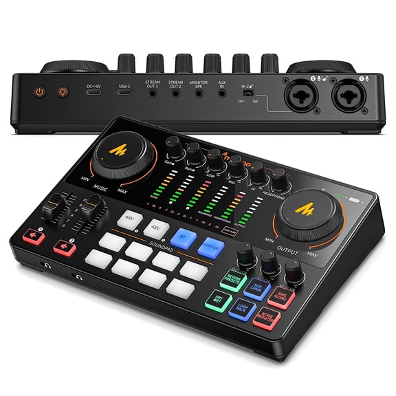 Gen2 Podcast Equipment Bundle Audio Interface Mixer | Dual XLR Input, loopback, Bluetooth, streaming recording, podcast studios, creators, PC smartphone workflows, MaonoCaster
