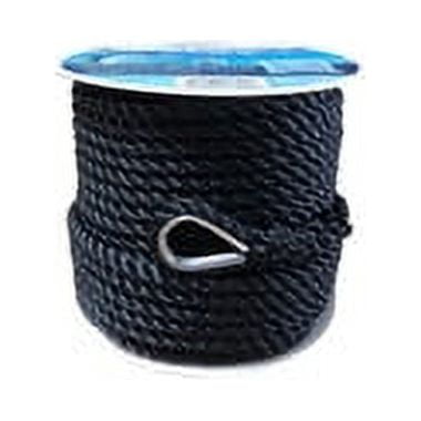 Gen3 Marine 3-Strand Twisted Nylon Anchor Line - Black - 1/2"x100'