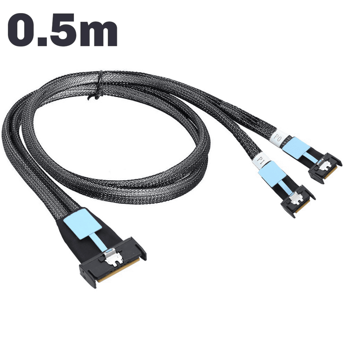 Gen5 MClo X8 Adapter Cable Gen5 MCIO X8 to Dual MCIO X4 Server Cable for PC SATA 3.0 U.2 Oculink Pcie Sata Cable 0.5M