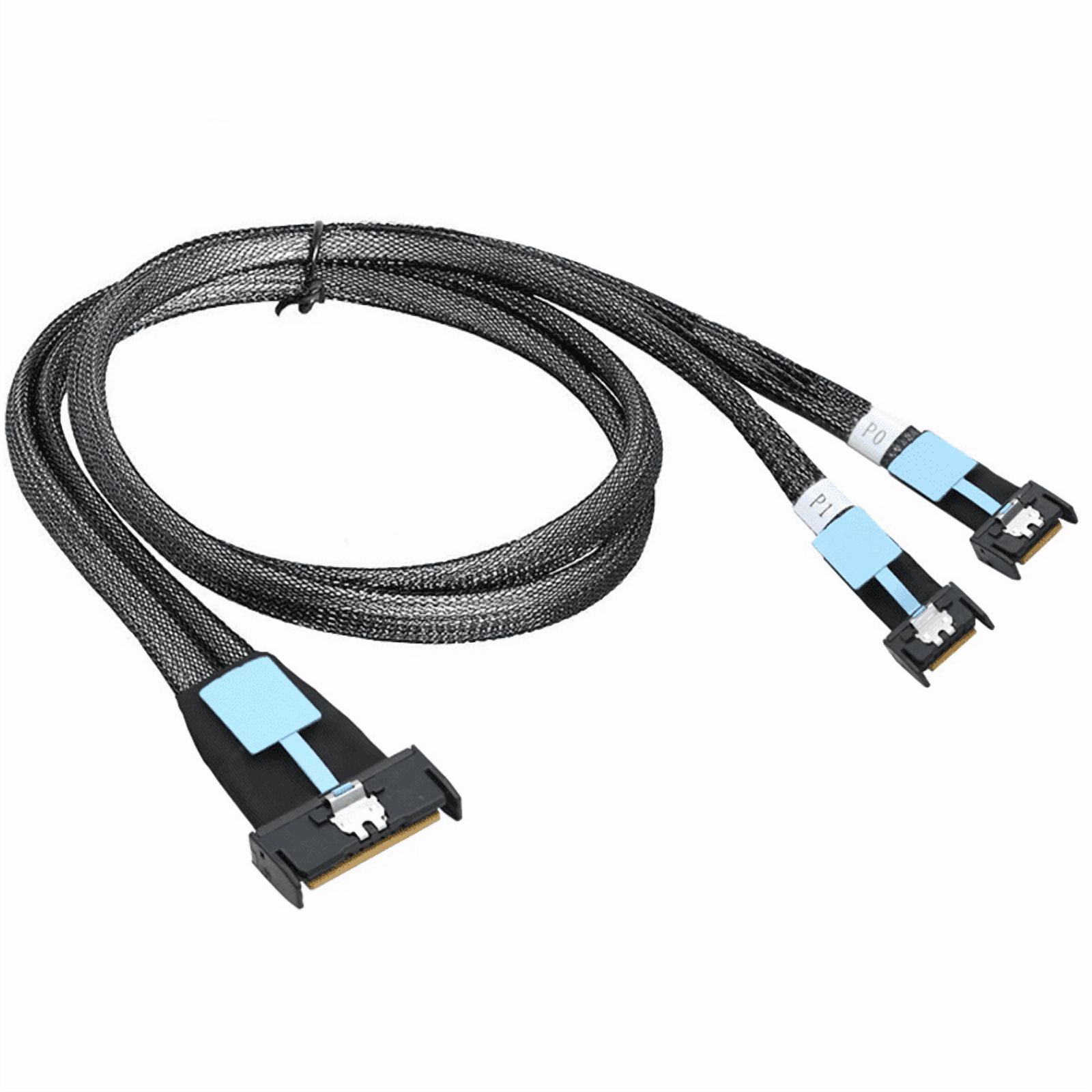 Gen5 MClo X8 Adapter Cable Gen5 MCIO X8 to Dual MCIO X4 Server Cable for PC 3.0 U.2 Oculink Pcie Cable 1M,1 * Cable