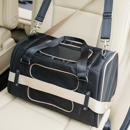 Gen7Pets Commuter Airline and Auto Travel Portable Small 18" Dog Carrier For Pets Upto 16 lb, Black