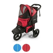 Gen7Pets G7 Jogger Pet Stroller with Canopy For Pets Up To 75 lbs, Pathfinder Red, for Dogs