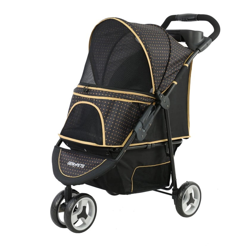 Gold Nugget All-Terrain Pet Stroller with Mesh Canopy