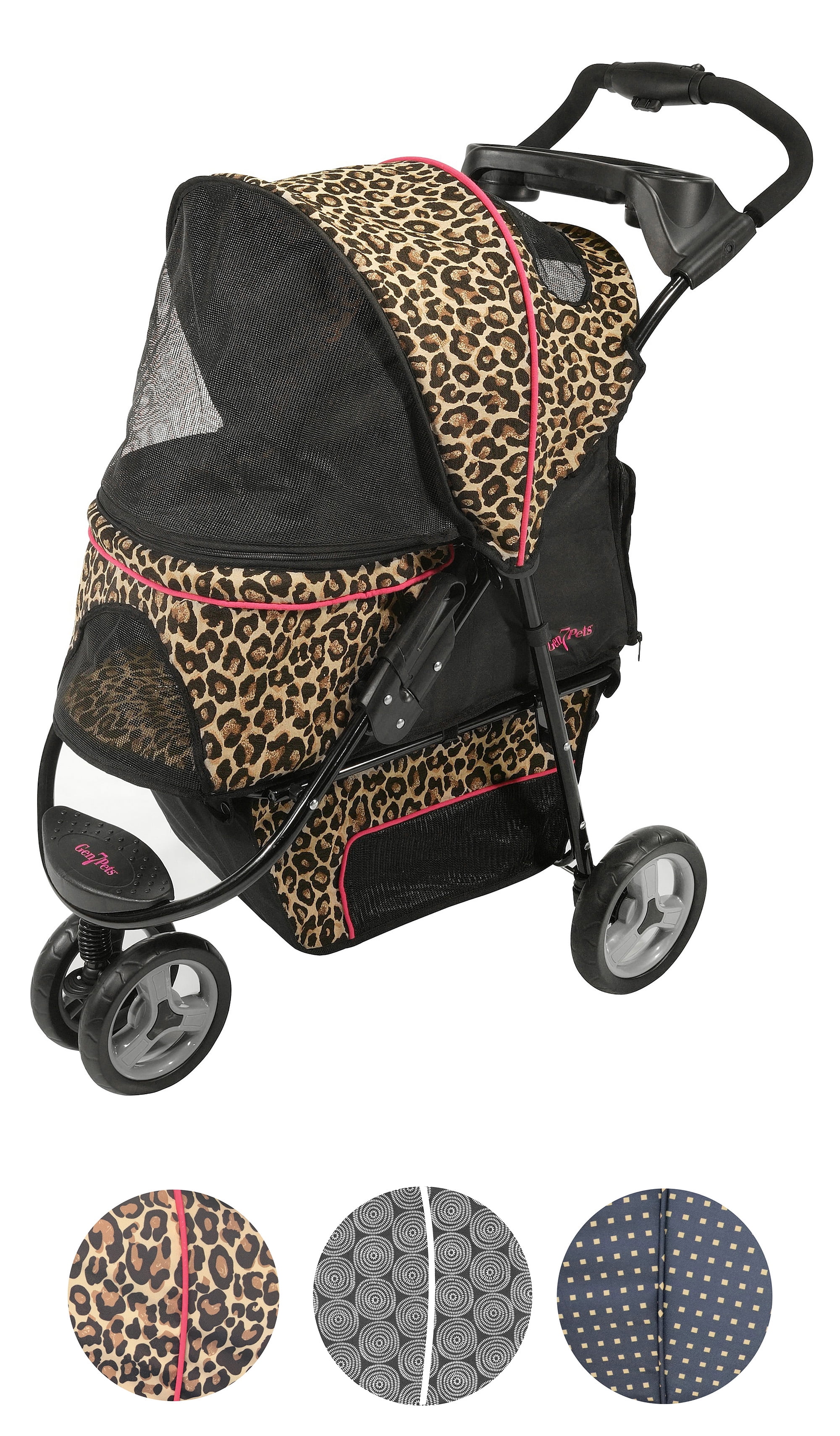 Gen7Pets Promenade 4 Wheeled 35"L Pet Stroller for Dogs up to 50 lb, Cheetah, 20 lb