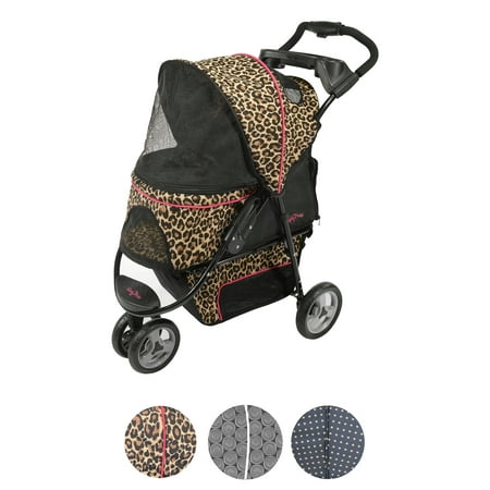 Gen7Pets Promenade 4 Wheeled 35"L Pet Stroller for Dogs up to 50 lb, Cheetah, 20 lb