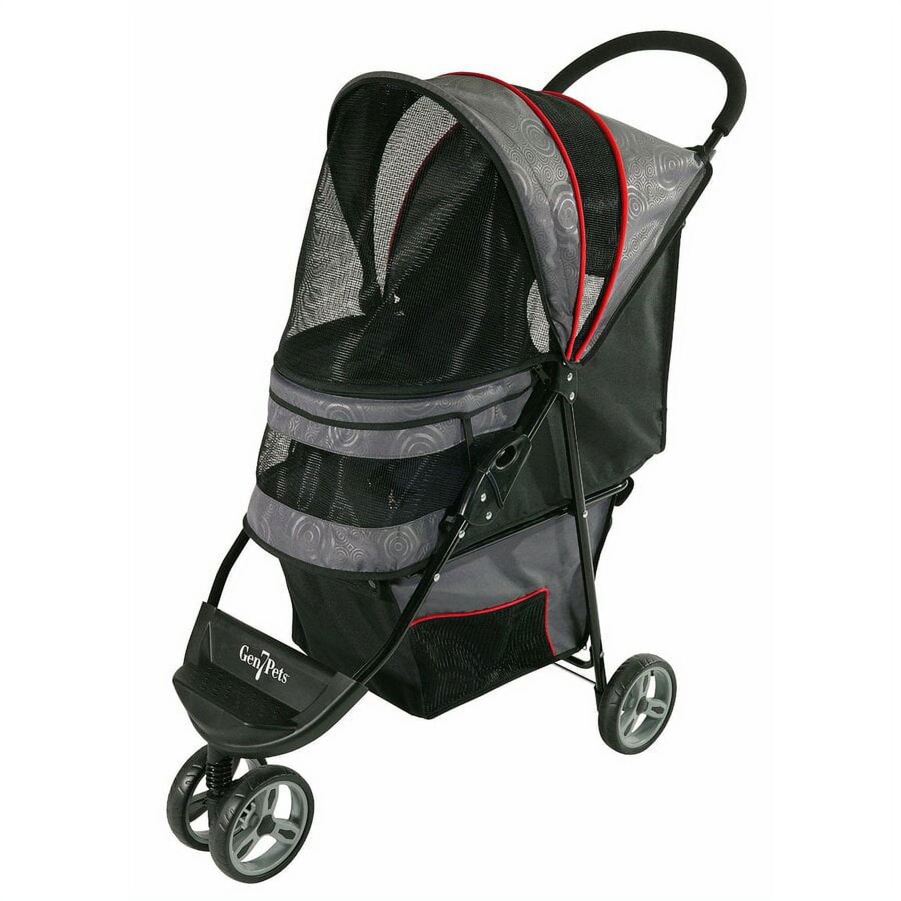 Gray Shadow Lightweight 4-Wheeled Pet Stroller for Dogs