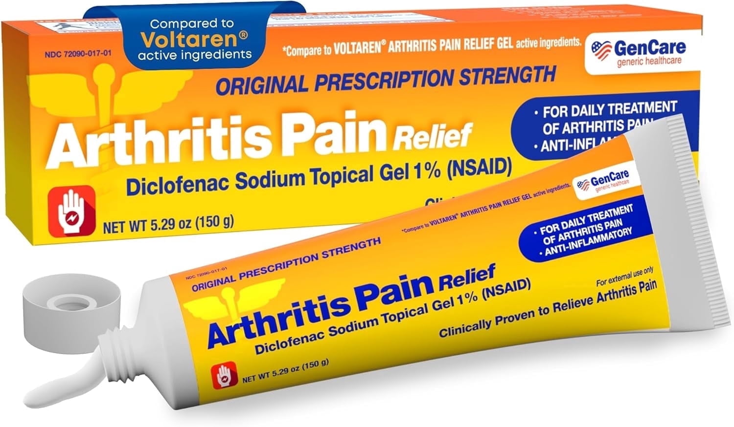 GenCare Diclofenac Sodium 1% Arthritis Pain Relief Topical Gel, 5.29 oz