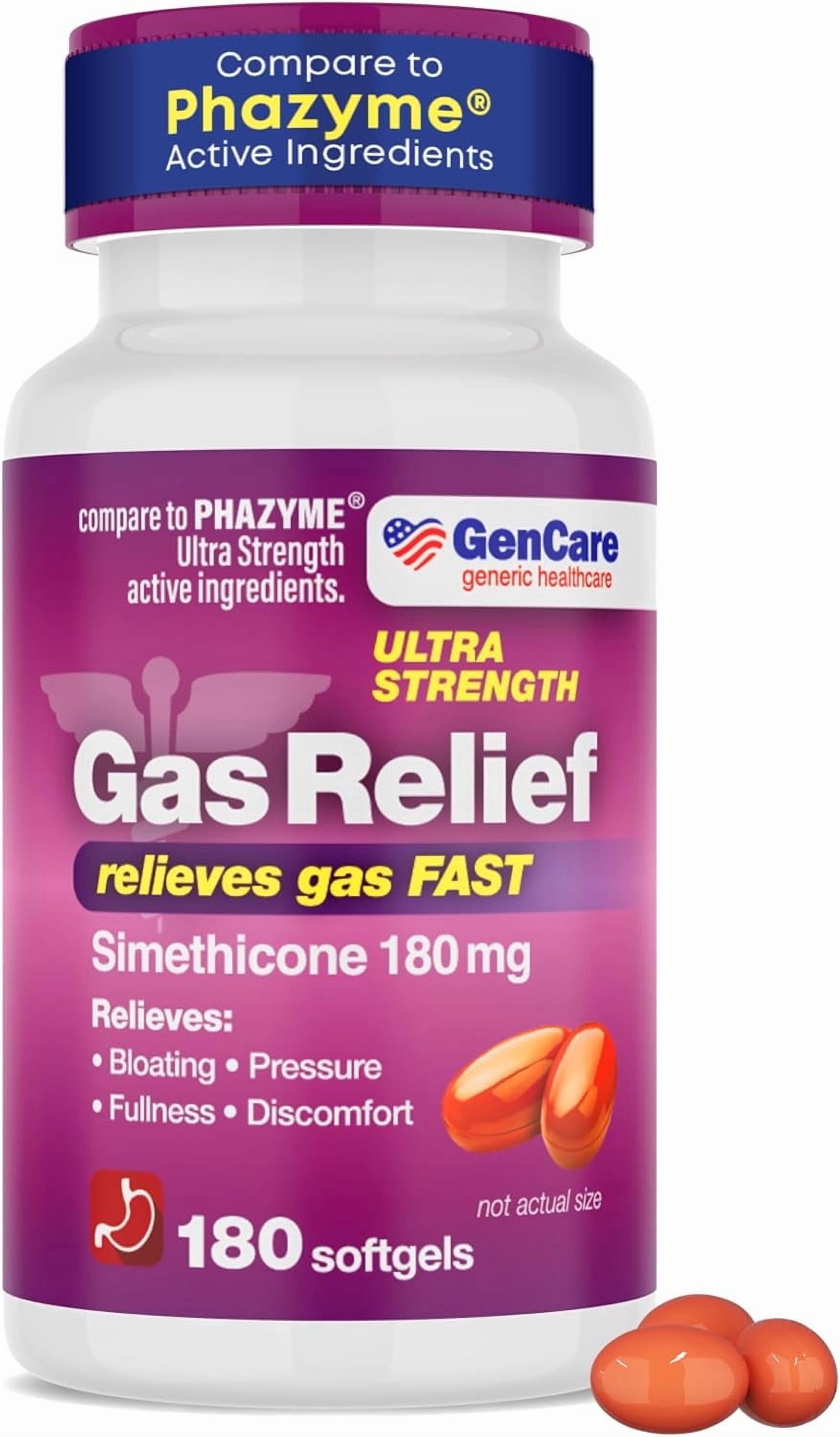 GenCare Anti-Gas Relief Pills, Bloating Relief for Adults, 180 Softgel ...